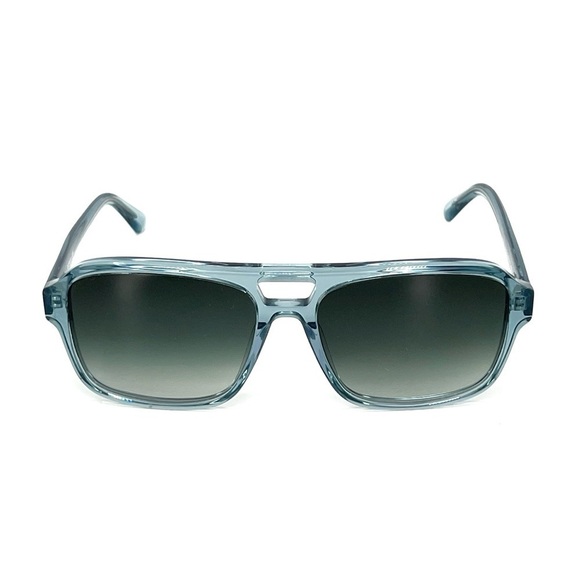 New Derek Lam 10 Crosby Ryanne Sunglasses Navigator Blue Frame Gray Lens Sunnies